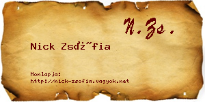 Nick Zsófia névjegykártya