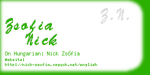 zsofia nick business card